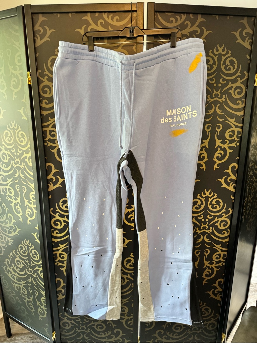 Fashion Nova Light Blue Maison des Saints Jogger Sweatpants with Contrast Panels